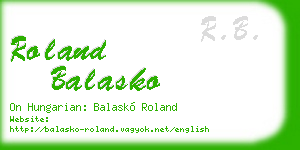 roland balasko business card